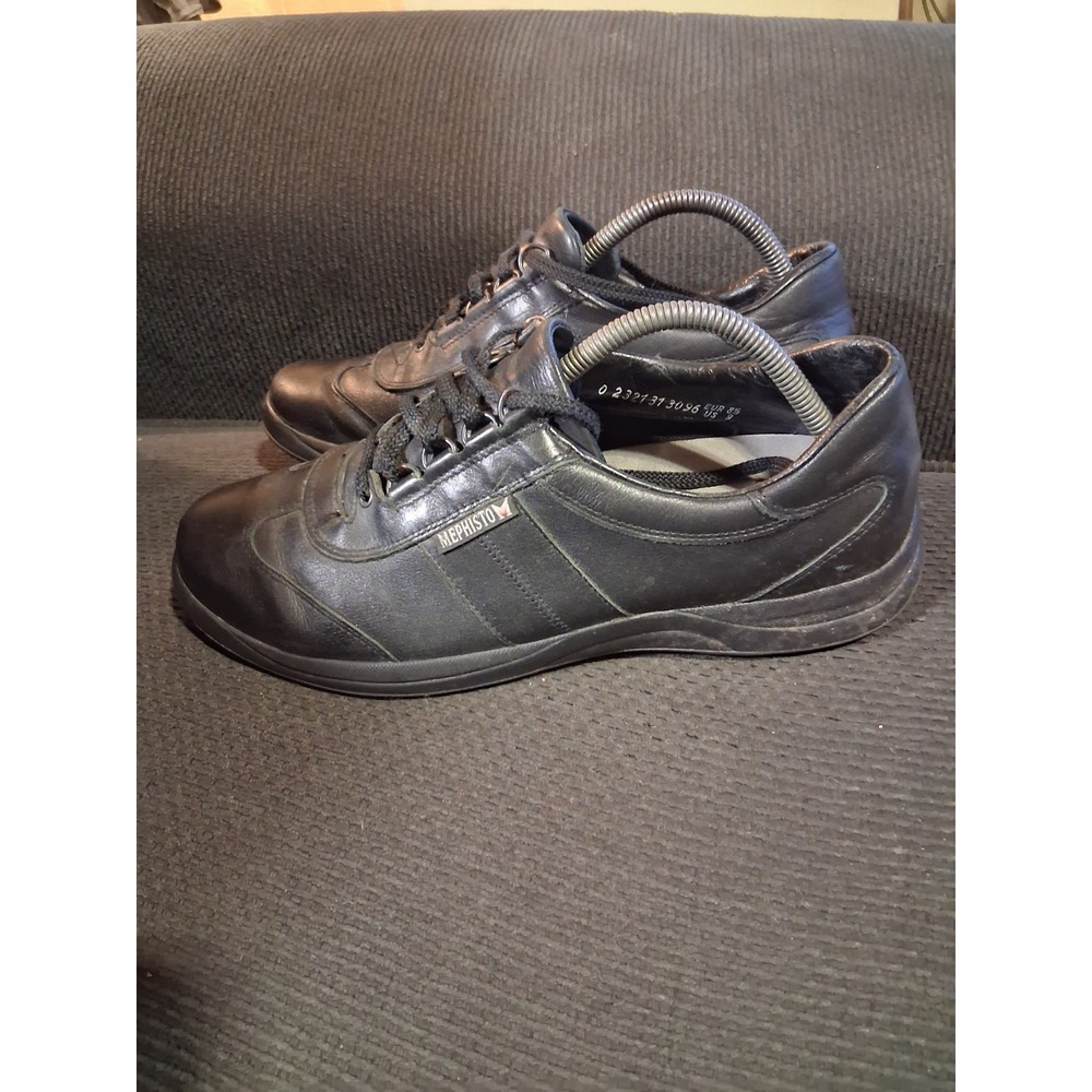 Mephisto Mens Black Leather Lace-Up‎ Shoes Size US 9
